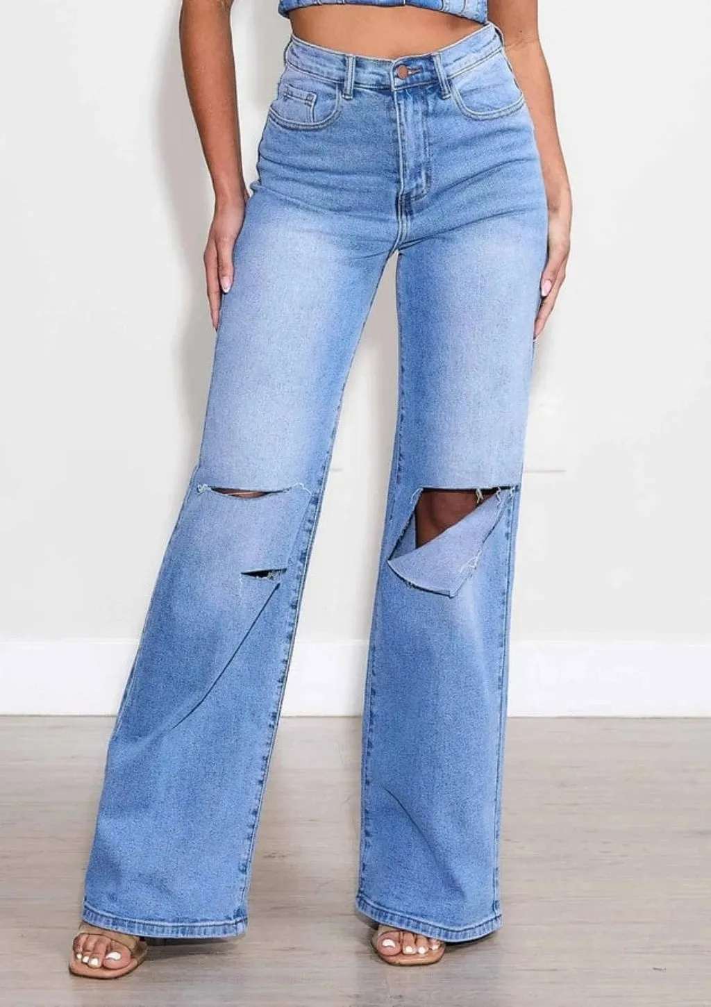 Rockstar Ripped Wide Leg Jeans